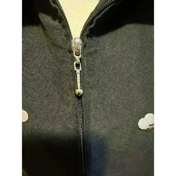 K.T. Golf by Keneth Tool Petite Small Women's Black Zip Up Jacket Windbreaker - Picture 5 of 10